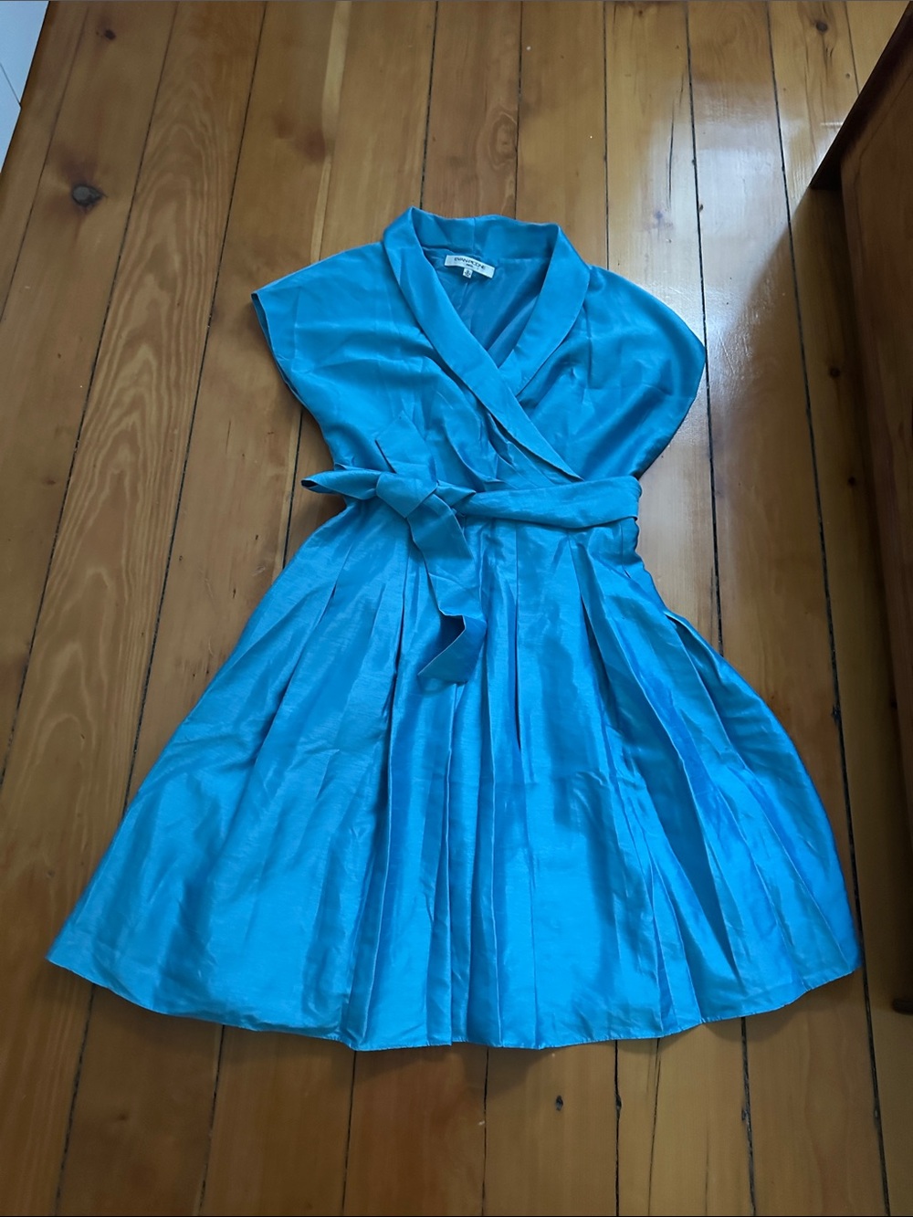 Evan Picone Teal Satin Dress
